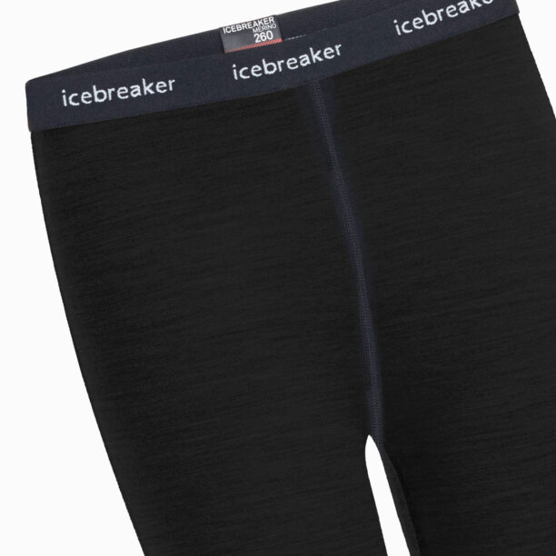 Pantaloni strâmți termoactivi pentru copii Icebreaker Kids 260 Tech Leggings - black preţ