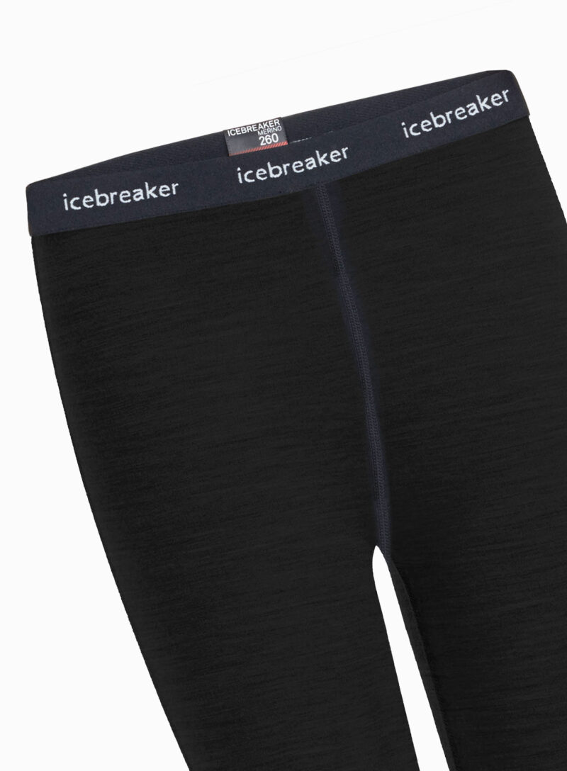 Pantaloni strâmți termoactivi pentru copii Icebreaker Kids 260 Tech Leggings - black preţ