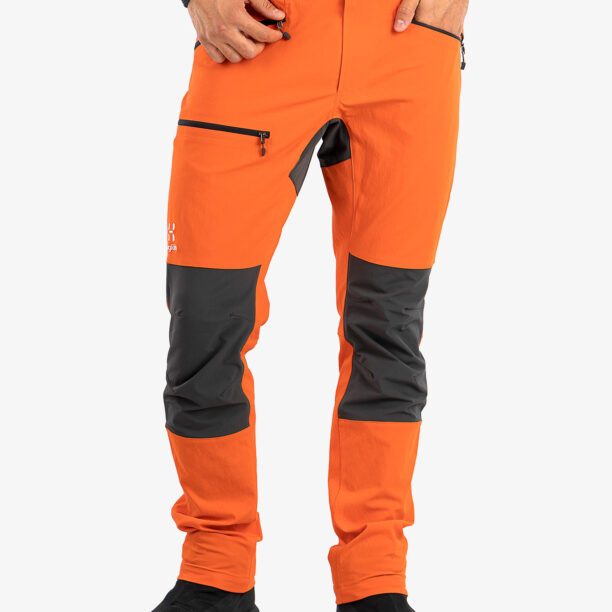 Original Pantaloni trekking barbati Haglofs Mid Slim Pant - flame orange/magnetite