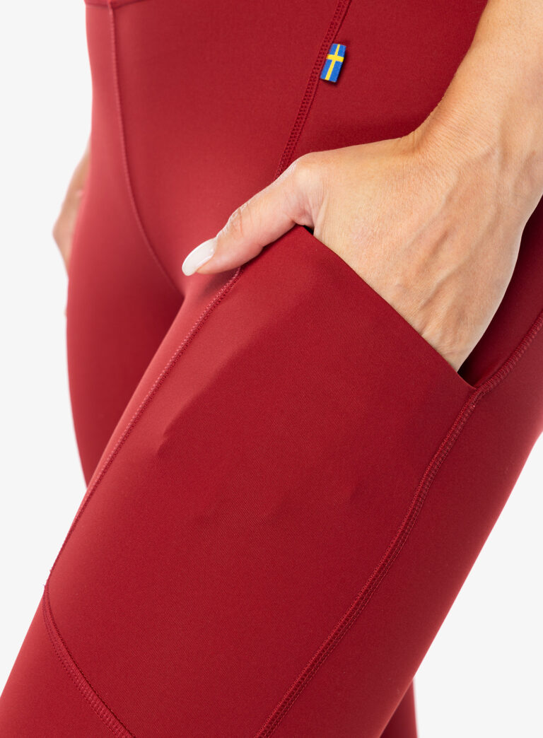 Pantaloni trekking femei Fjallraven Abisko Tights  - pomegranate red - imagine 6