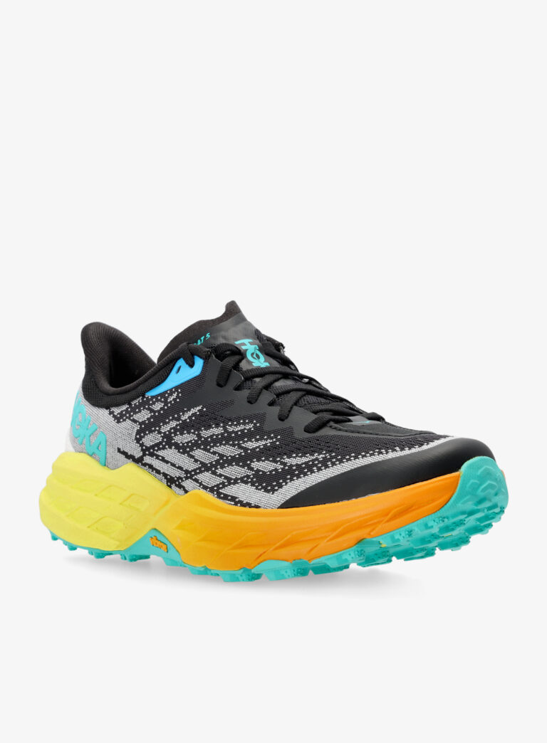 Cumpăra Pantofi alergare trail barbati Hoka Speedgoat 5 - black/evening primrose