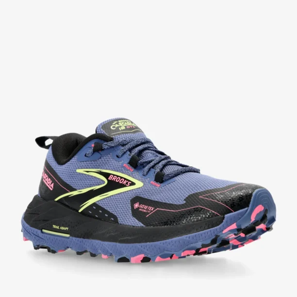 Cumpăra Pantofi alergare trail femei Brooks Cascadia 18 GTX - grey blue/black/pink