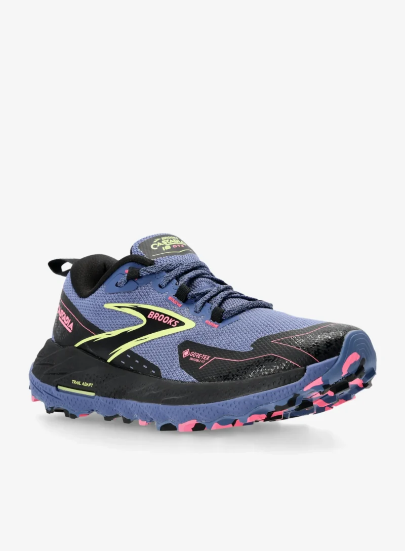 Cumpăra Pantofi alergare trail femei Brooks Cascadia 18 GTX - grey blue/black/pink