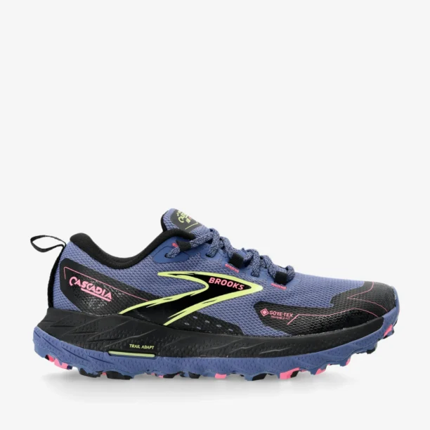 Pantofi alergare trail femei Brooks Cascadia 18 GTX - grey blue/black/pink