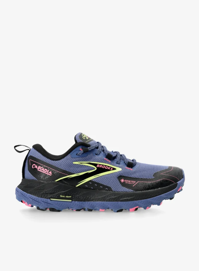 Pantofi alergare trail femei Brooks Cascadia 18 GTX - grey blue/black/pink