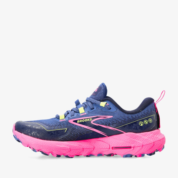 Original Pantofi alergare trail femei Brooks Cascadia 18 - grey blue/pink/sunny lime