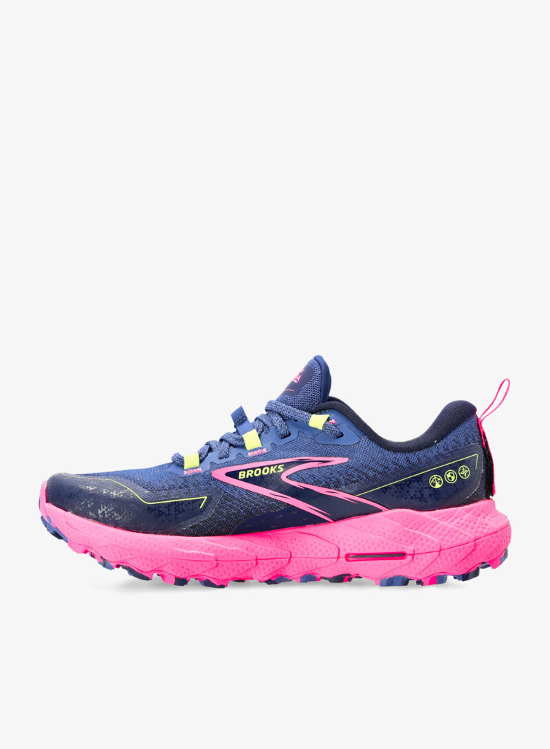 Original Pantofi alergare trail femei Brooks Cascadia 18 - grey blue/pink/sunny lime