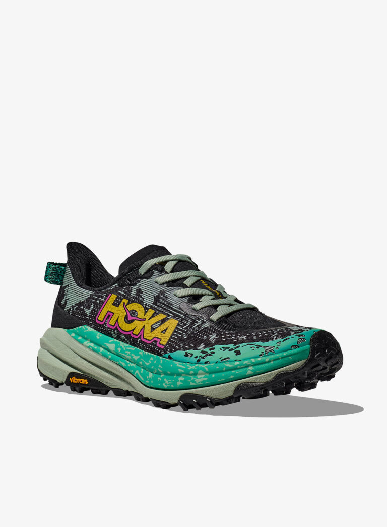 Cumpăra Pantofi alergare trail femei Hoka Speedgoat 6 - black/aloe vera