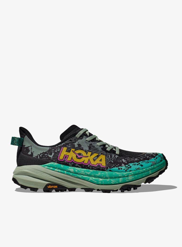 Pantofi alergare trail femei Hoka Speedgoat 6 - black/aloe vera