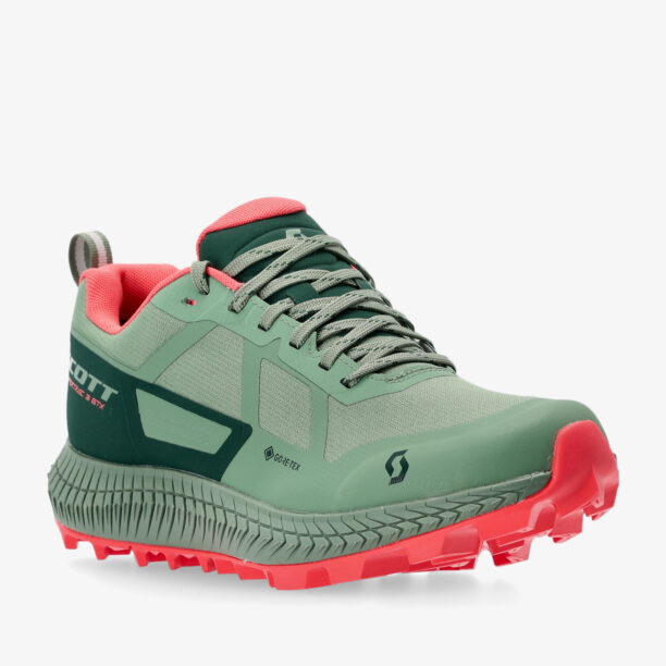 Cumpăra Pantofi alergare trail femei SCOTT SCO Supertrac 3 GTX - frost green/coral pink