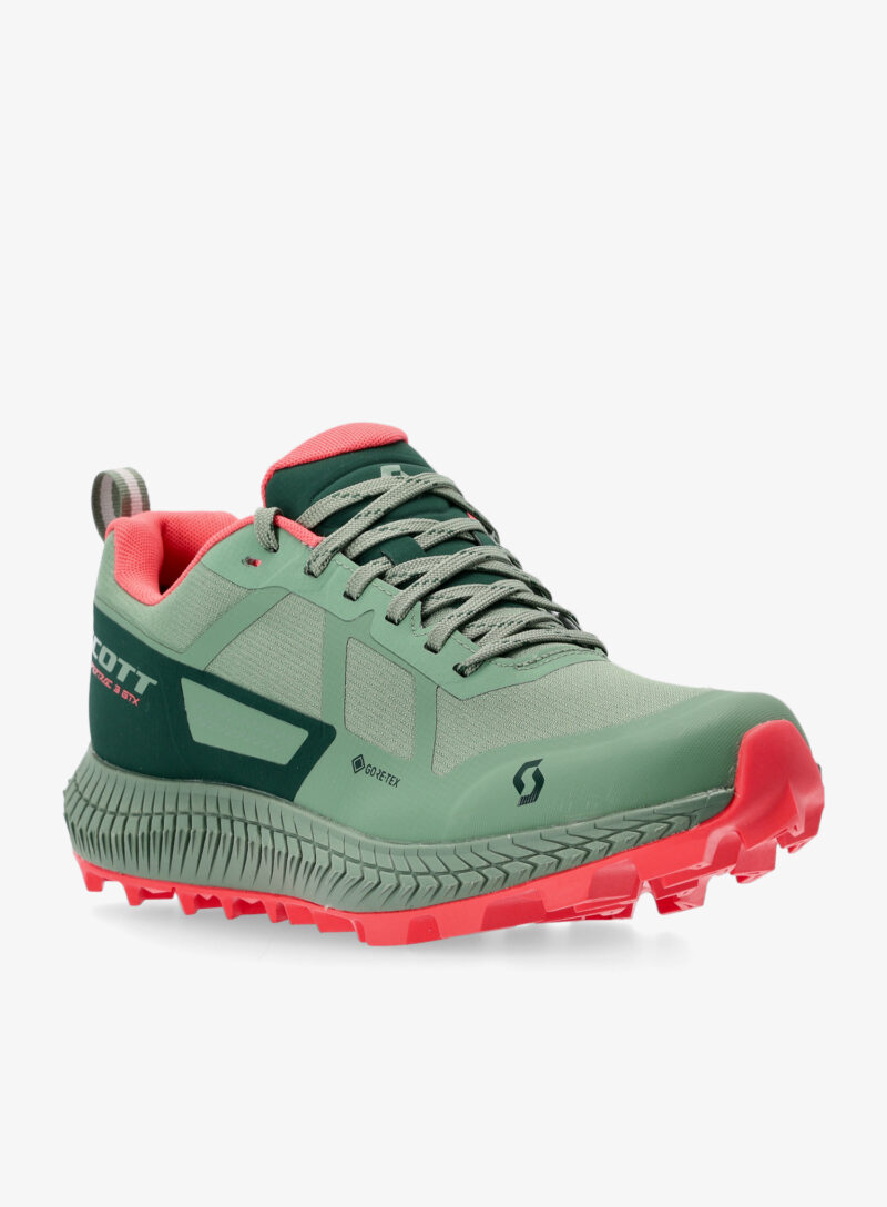 Cumpăra Pantofi alergare trail femei SCOTT SCO Supertrac 3 GTX - frost green/coral pink