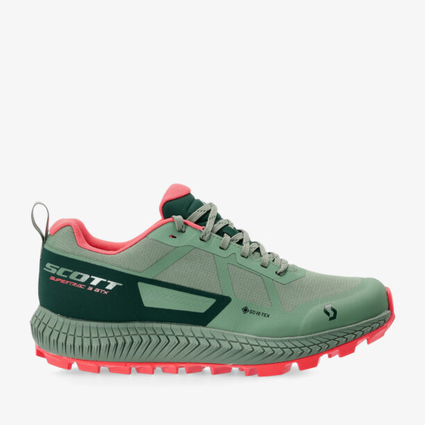 Pantofi alergare trail femei SCOTT SCO Supertrac 3 GTX - frost green/coral pink