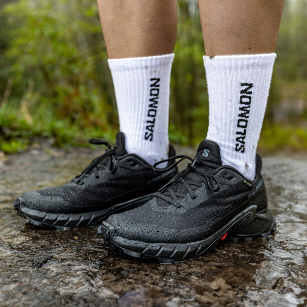 Preţ Pantofi alergare trail femei Salomon Alphacross 5 GTX - black/black/ebon