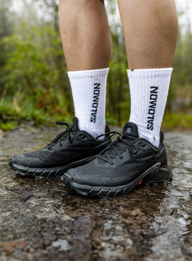 Preţ Pantofi alergare trail femei Salomon Alphacross 5 GTX - black/black/ebon