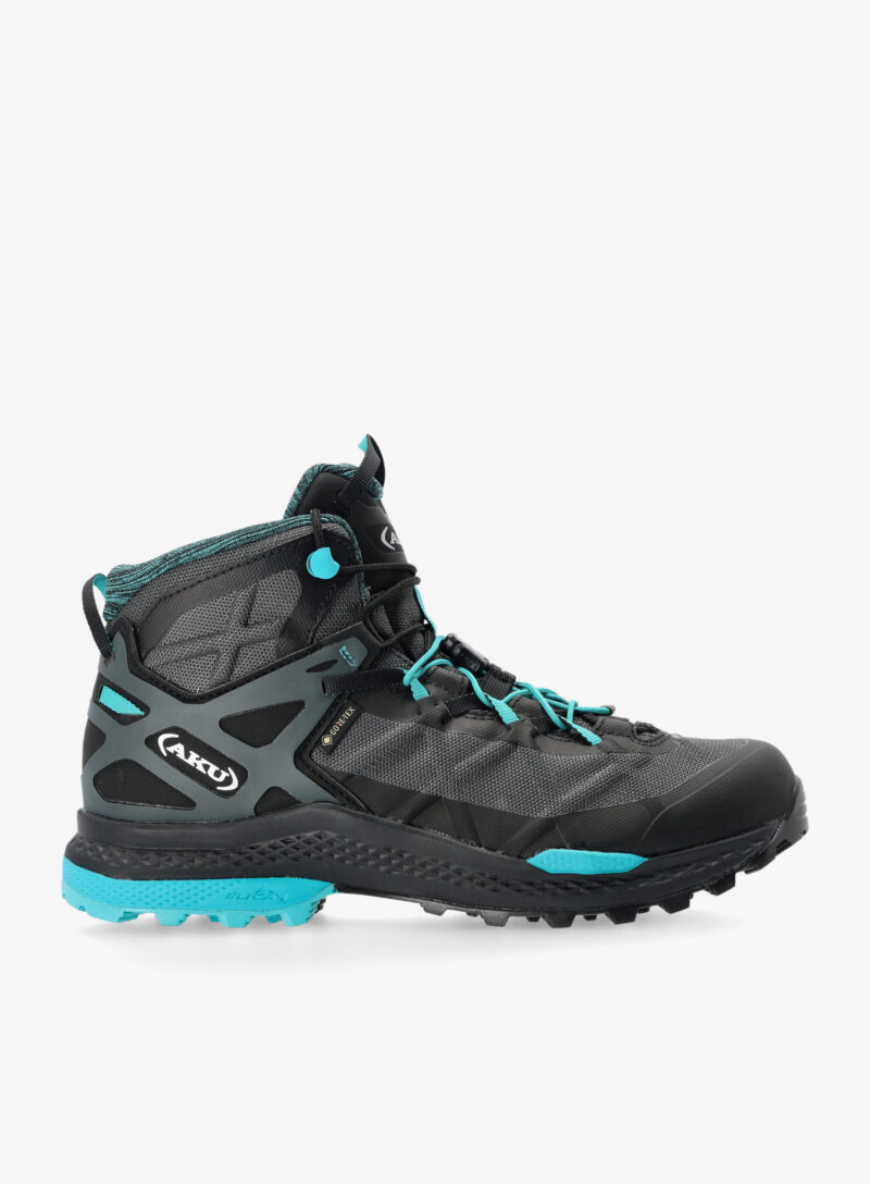 Pantofi drumetie femei AKU Rocket Mid DFS GTX - black/turquoise