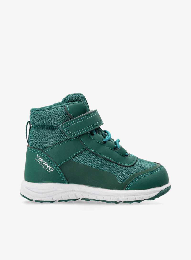 Pantofi pentru copii Viking Footwear Knapper Reflex Mid WP 1V - dark green