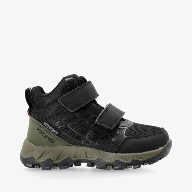 Pantofi pentru copii Viking Track Mid WP 2V - black/olive preţ