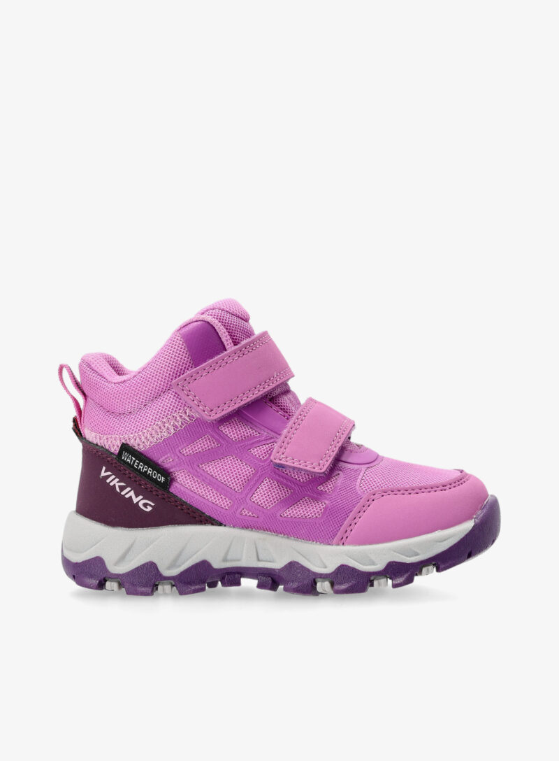 Pantofi pentru copii Viking Track Mid WP 2V - purple/purple