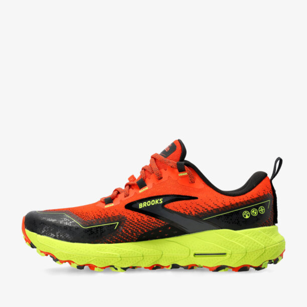 Original Pantofi trail Brooks Cascadia 18 - cherry tomato/lime/black