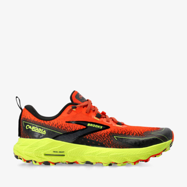 Pantofi trail Brooks Cascadia 18 - cherry tomato/lime/black