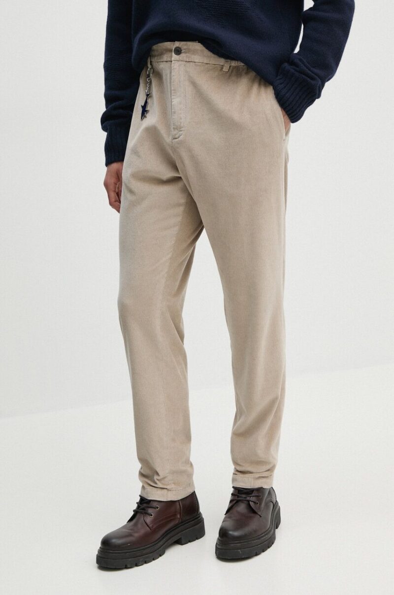 Paul&Shark pantaloni de catifea cord culoarea bej