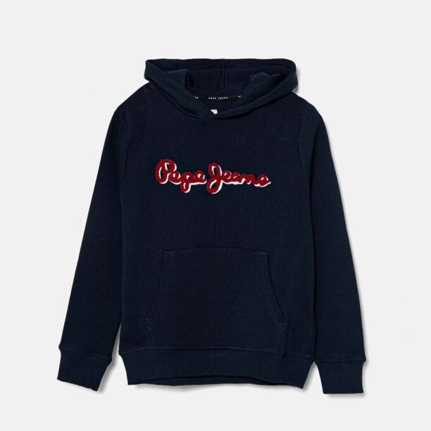 Pepe Jeans bluza copii NEW LAMONTY HOODIE culoarea albastru marin