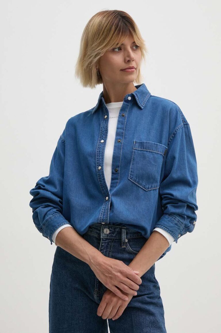 Pepe Jeans camasa jeans BOYFRIEND SHIRT femei