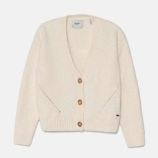 Pepe Jeans cardigan copii WILLOW CARDIGAN culoarea bej