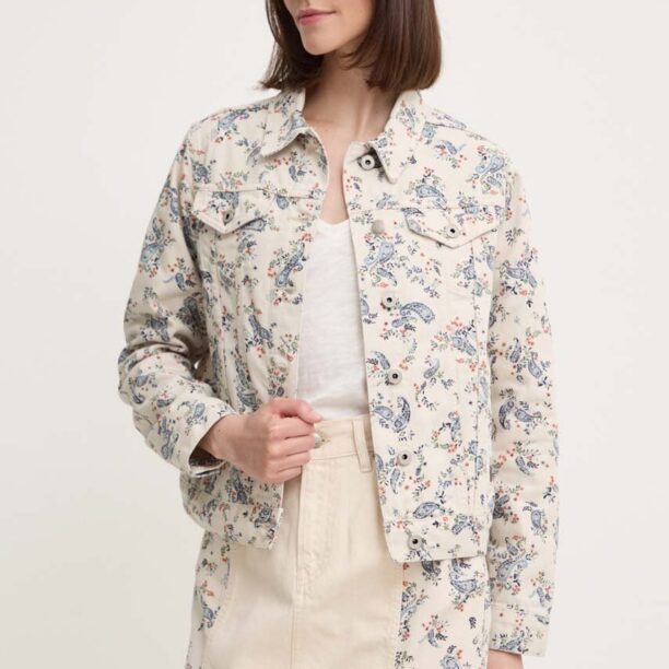 Pepe Jeans geaca jeans REGULAR JACKET PAISLEY femei