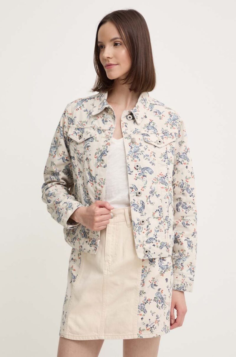 Pepe Jeans geaca jeans REGULAR JACKET PAISLEY femei