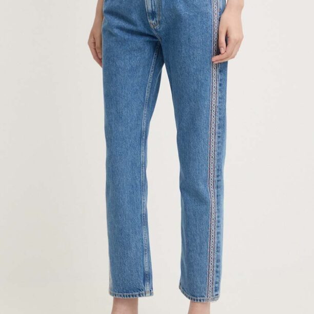 Pepe Jeans jeansi STRAIGHT JEANS MW CRAFT femei high waist