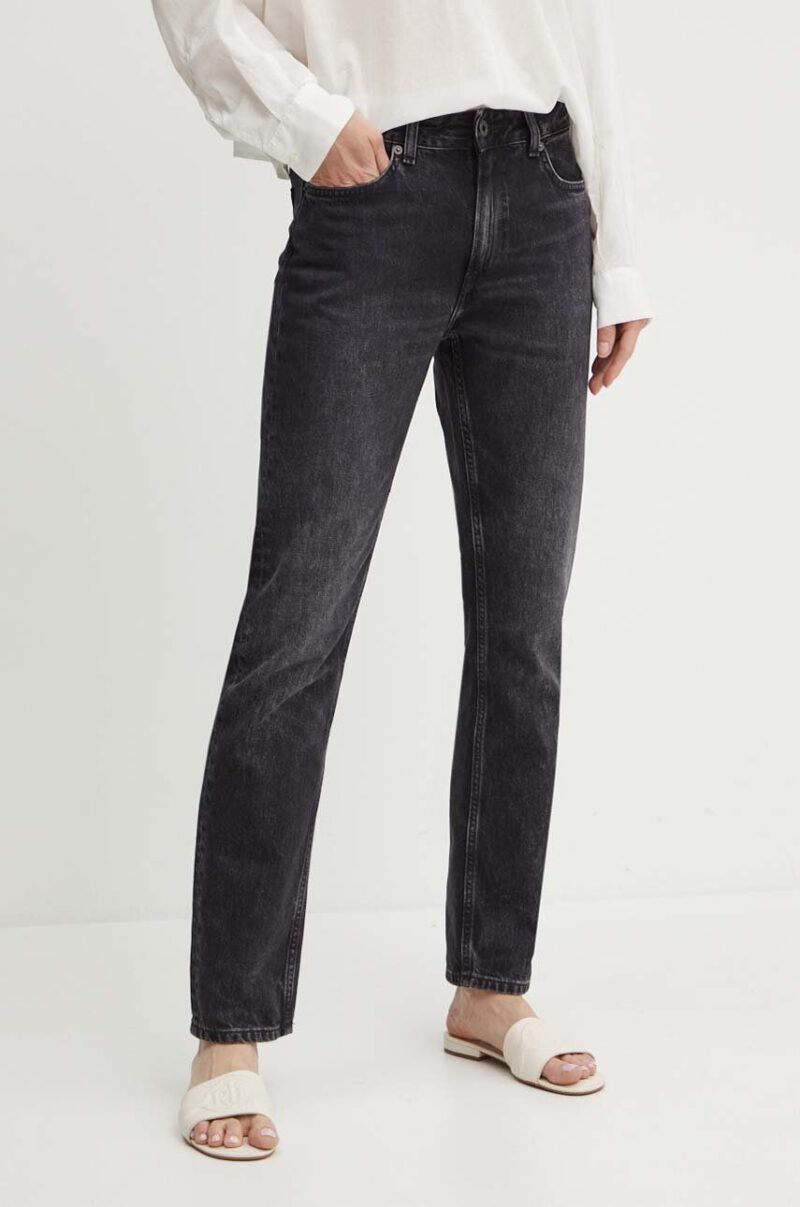 Pepe Jeans jeansi STRAIGHT JEANS MW femei high waist