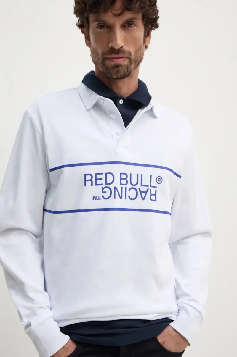 Pepe Jeans longsleeve din bumbac Red Bull Racing x Pepe Jeans culoarea alb