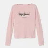 Pepe Jeans longsleeve din bumbac pentru copii TIANNE culoarea roz