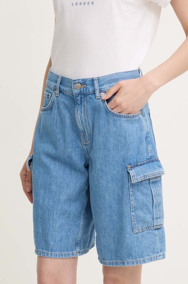 Pepe Jeans pantaloni scurti jeans RELAXED SHORT HW WORKER femei