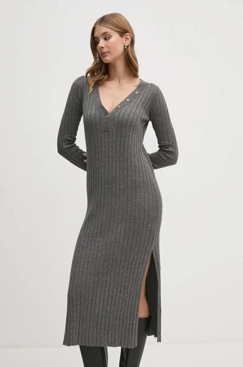 Pepe Jeans rochie IZABEL DRESS culoarea gri