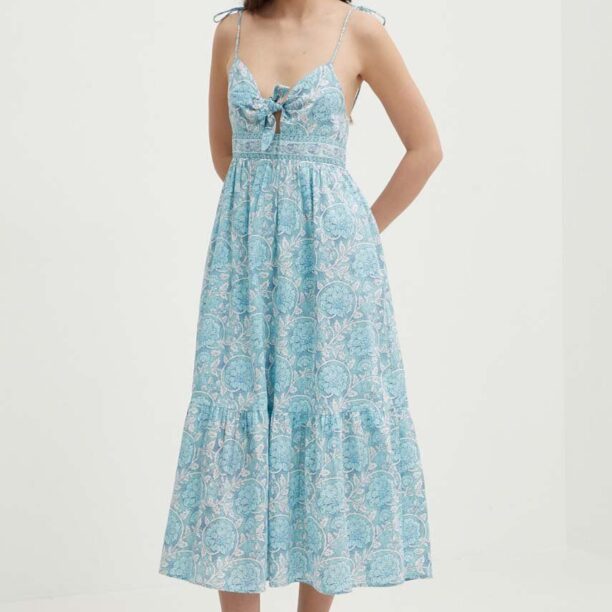 Pepe Jeans rochie din bumbac MALLORY PRINT midi