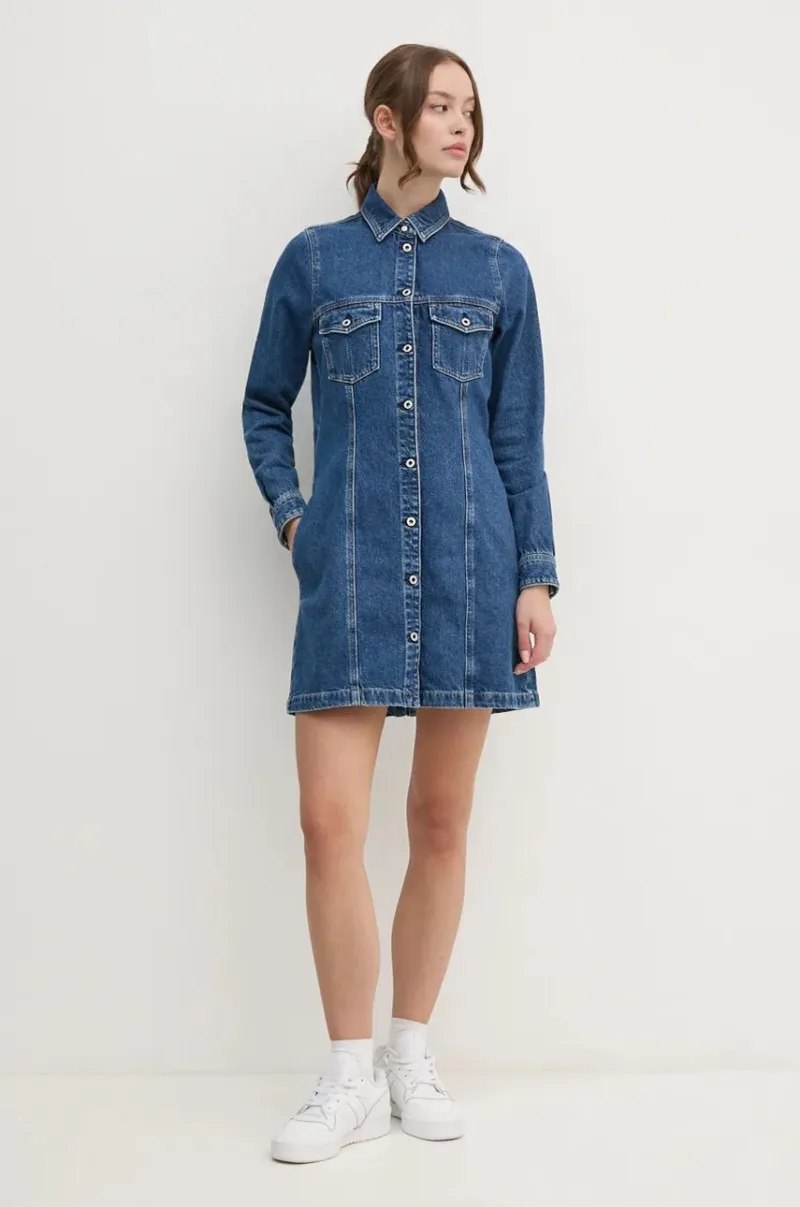 Pepe Jeans rochie din denim Red Bull Racing x Pepe Jeans mini