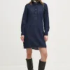 Pepe Jeans rochie jeans REGULAR PULL-OVER DRESS culoarea albastru marin