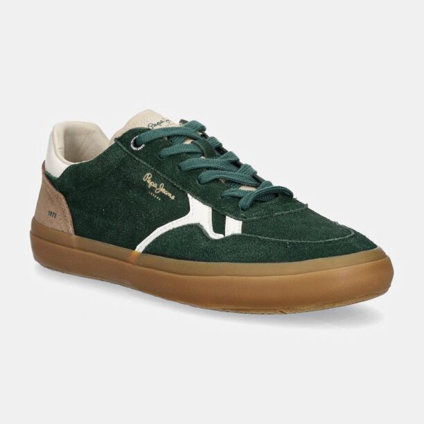 Pepe Jeans sneakers din piele intoarsă PMS31058 culoarea verde