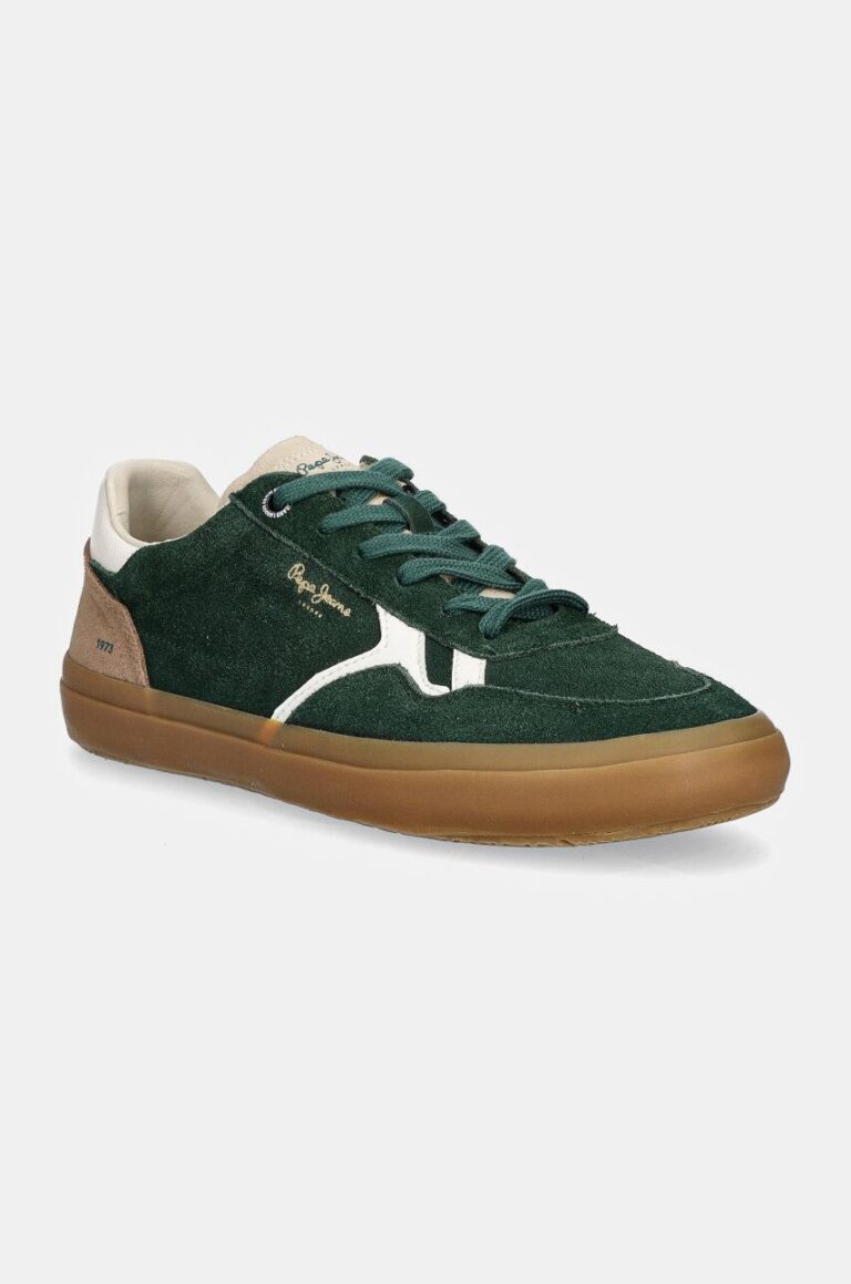 Pepe Jeans sneakers din piele intoarsă PMS31058 culoarea verde