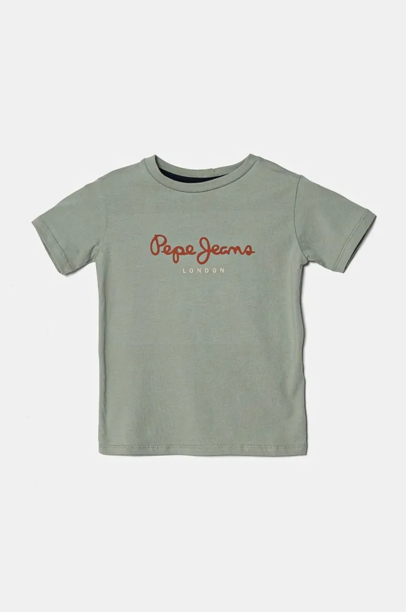 Pepe Jeans tricou de bumbac pentru copii NEW ARTN culoarea verde