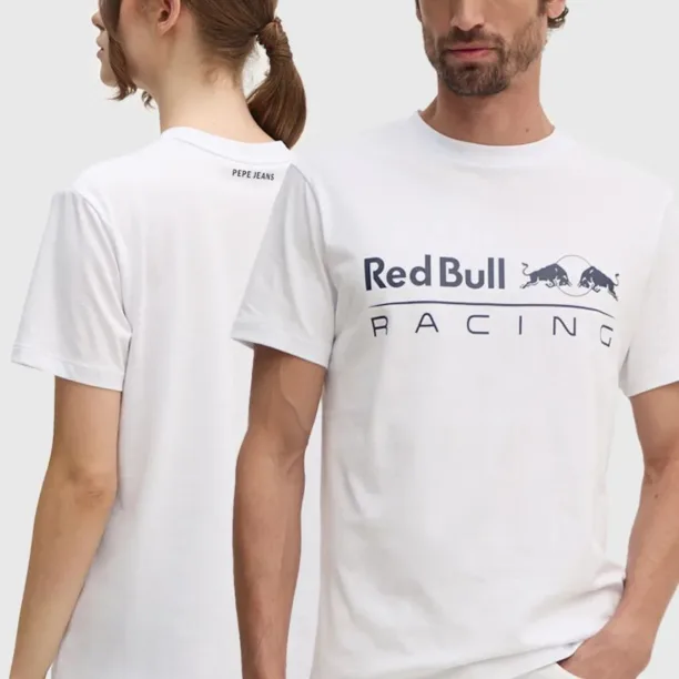 Pepe Jeans tricou din bumbac Red Bull Racing x Pepe Jeans culoarea alb