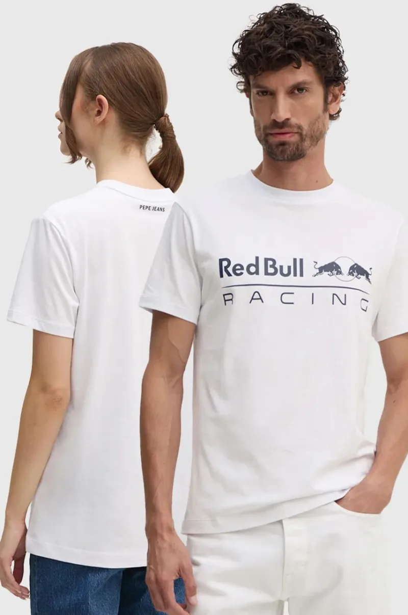 Pepe Jeans tricou din bumbac Red Bull Racing x Pepe Jeans culoarea alb