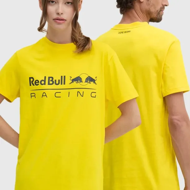 Pepe Jeans tricou din bumbac Red Bull Racing x Pepe Jeans culoarea galben