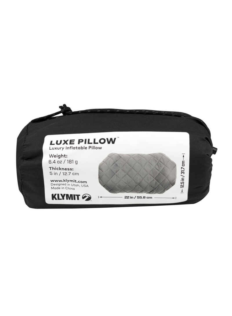 Original Pernă de voiaj Klymit Luxe Pillow - grey