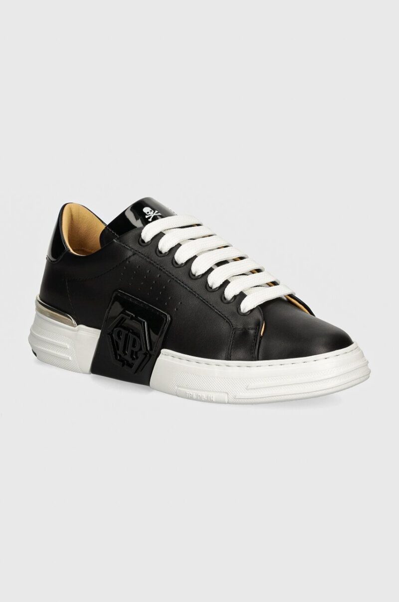 Philipp Plein sneakers din piele Hexagon Phantom Kicks culoarea negru