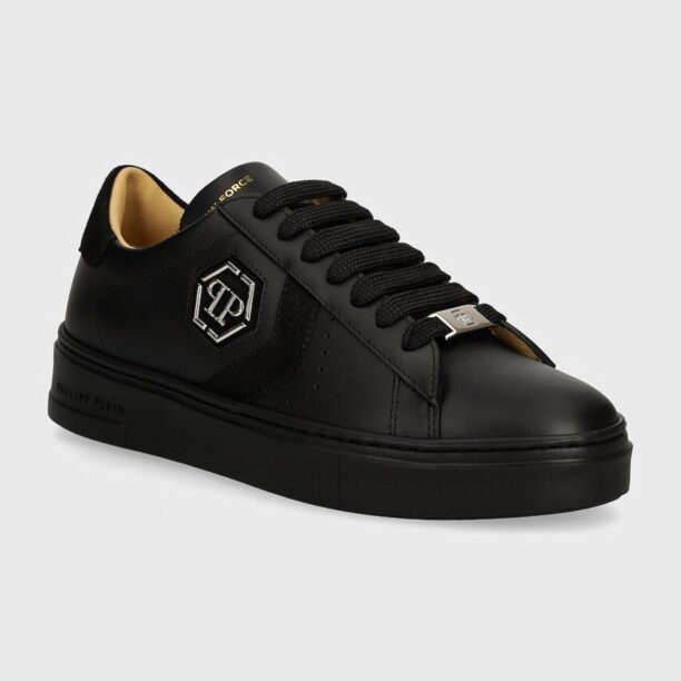 Philipp Plein sneakers din piele Lo-Top Arrow Force culoarea negru