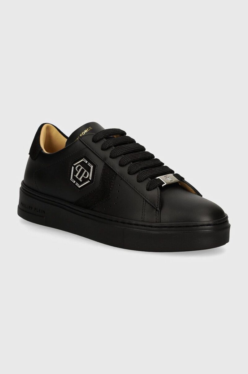 Philipp Plein sneakers din piele Lo-Top Arrow Force culoarea negru