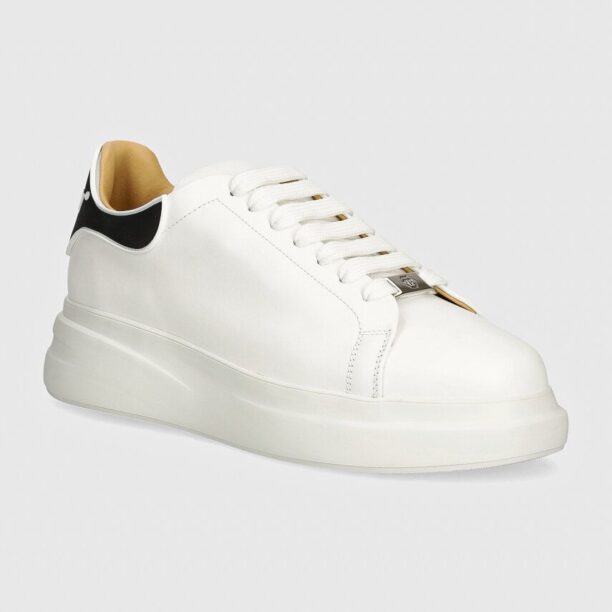 Philipp Plein sneakers din piele Lo-Top Mega Star culoarea alb